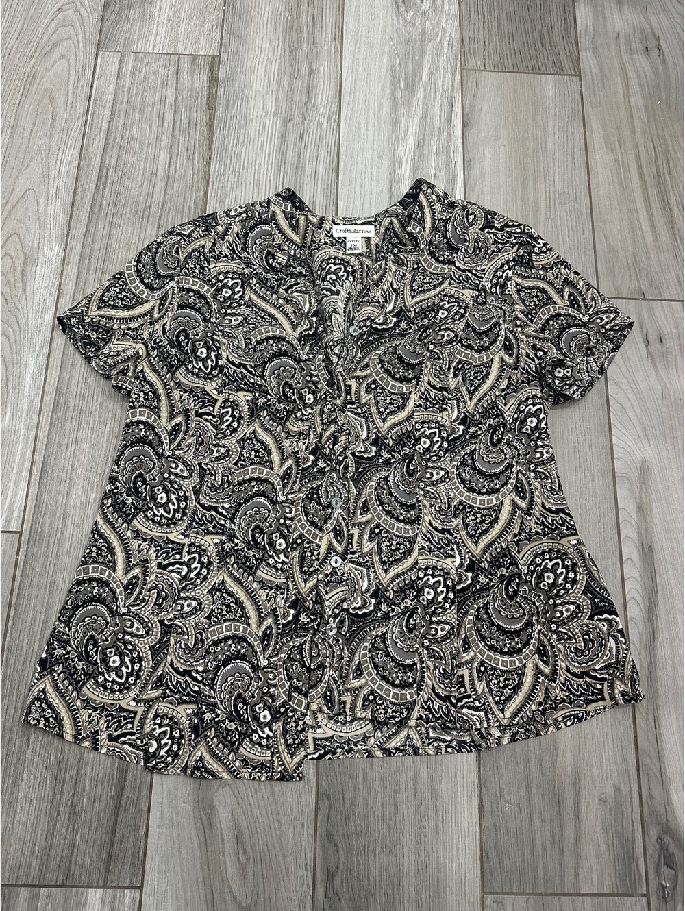 Croft & Barrow Petite PM Paisley Print Blouse